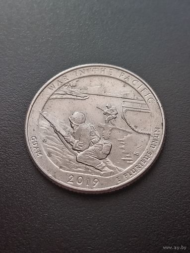 США 25 центов 2019 Г. D - Национальный монумент воинской доблести в Тихом океане