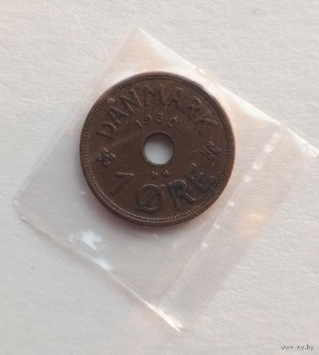 Дания. 1 эре 1930 г. в запайке.