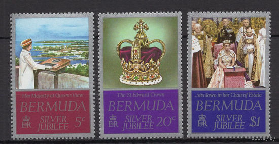 Бермуды 1978 ** Queen Elizabeth II, Серебряный юбилей, серия 3 марки