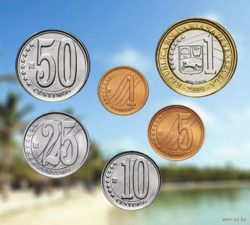 Венесуэла набор монет 1, 5, 10, 25, 50 центаво; 1 боливар, UNC. Сторгуй за свою цену, предложи обмен!