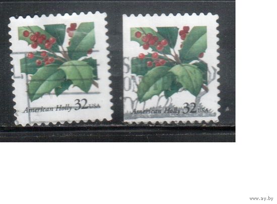 США-1997 (Мих.2902 ВА+BD) , гаш., Стандарт, Флора, Ягоды(одиночка), 2 зубцовки(2)
