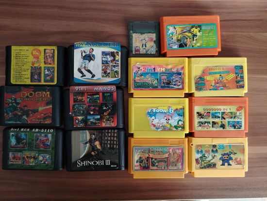 Картриджи Sega Mega Drive, NES/Famicom/Денди, Game Boy Color; одним лотом, с 1 рубля