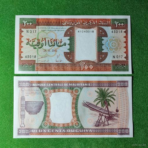 Мавритания, 200 угий 2002 г. UNC