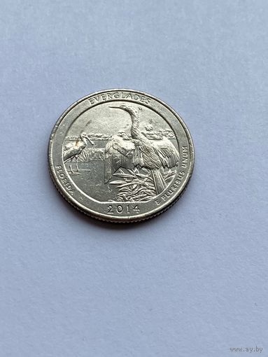 25 центов 2014 г., Национальный парк Эверглейдс, штат Флорида, США