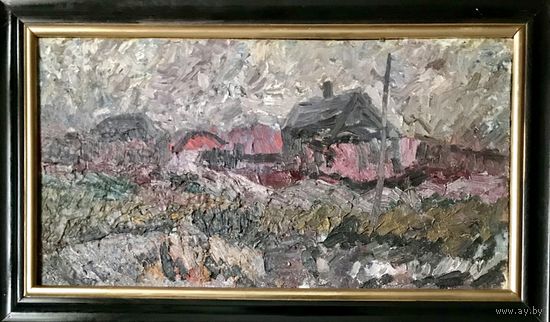 Аракчеев Б.В;Засл.худ;Более метра с учетом родной деревянной рамы;50/90см.без учета рамы;х/м;Осень в деревне