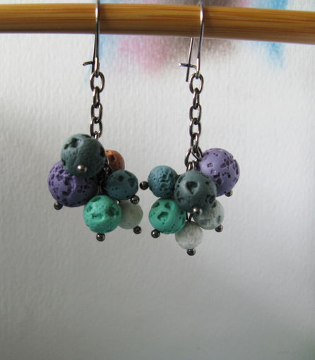 Разноцветные шарики. Серьги ручной работы