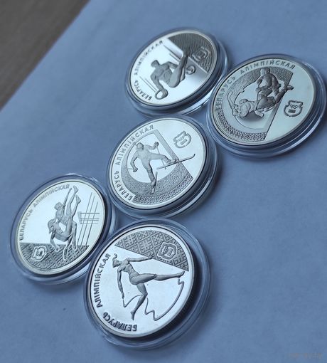 Беларусь олимпийская 1 рубль полный набор 5 монет