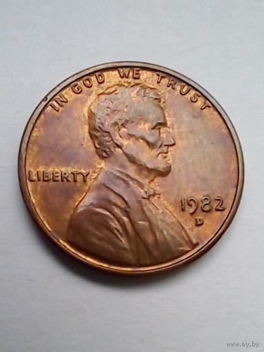 США 1 цент 1982 D