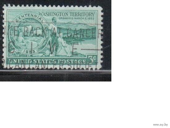 США-1953, (Мих.638), гаш. , Вашингтон(одиночка),