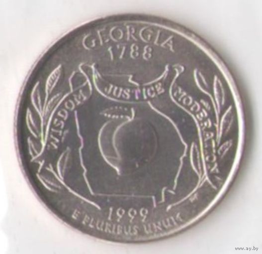 25 центов 1999 г. Джорджия 1788 год серия Штаты и Территории Двор Р (заводская упаковка) _UNC