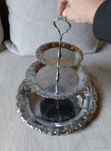 Фруктовница трехуровневая нержавейка