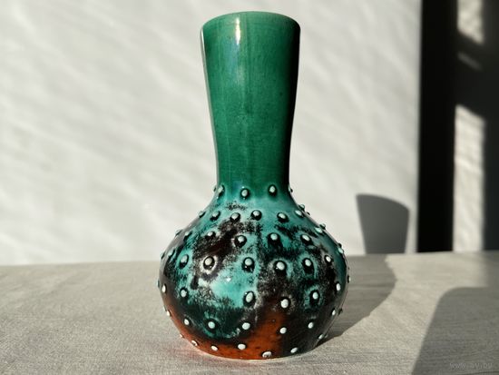 Ваза обливная керамика ГДР 15x10cm