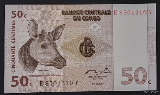 50 сантимов 1997 года - Конго - UNC