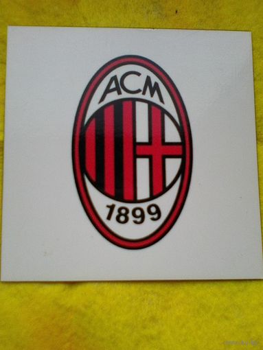 Магнит - Логотип - Футбольный Клуб - "Милан" Италия - Размеры: 10/10 см.