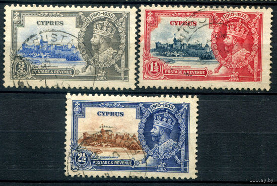 Британские колонии - Кипр - 1935г. - 25 лет регентства короля Георга V - 3 марки - гашёные. #4-B6-112-A-1