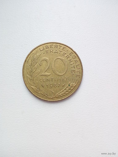 20 сантимов 1987 Франция KM# 930
