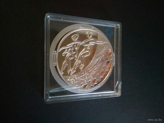 УКРАИНА 10 ГРИВЕН 2001 Фигурное катание, Олимпийские игры 2002 Солт-Лейк-сити, серебро еврокапсула