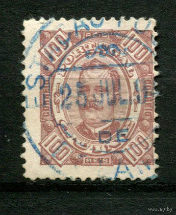Португальские колонии - Гвинея - 1894 - Король Карлуш I 100R - [Mi.34] - 1 марка. Гашеная.  (Лот 99BC)