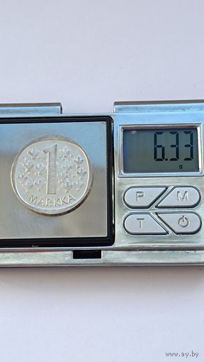 1 марка  1966 года Финляндия - (Suomi) (1963 - 2001). Гурт -'*** SUOMI FINLAND *** SUOMI FINLAND'. Серебро 350. Монета не чищена. 926