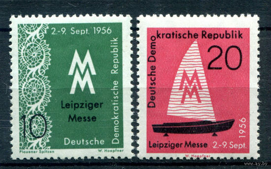 ГДР - 1956г. - Осенняя ярмарка в Лейпциге - 2 марки - полная серия, MNH [Mi 536-537]. #1-GG-18-A-1