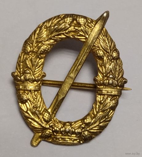Знак военный. Минеры. Швеция, 1950-е, позолота.