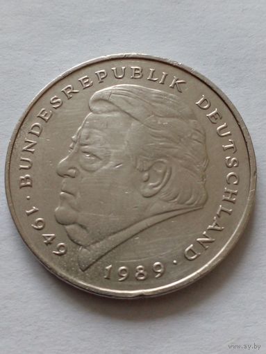 Германия.2 марки 1992 G.Франс Иозеф Штраус Премьер-министр Баварии(1978-1988)