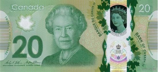 Канада 20 долларов образца 2015 года UNC юбилейная редкая