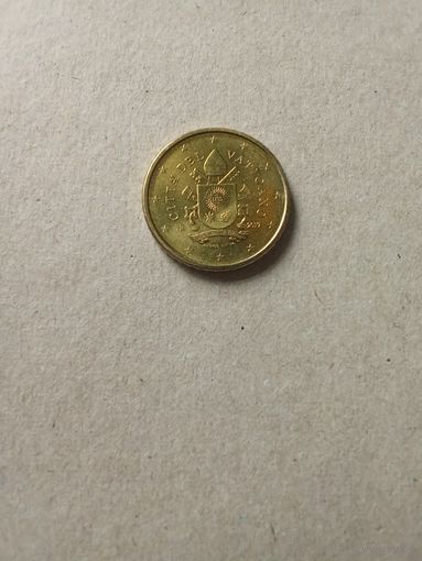 Ватикан 50 евроцентов 2017 г. Без обращения!!!